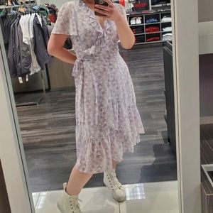 MICHAEL Michael Kors Lilac Floral Wrap Dress M